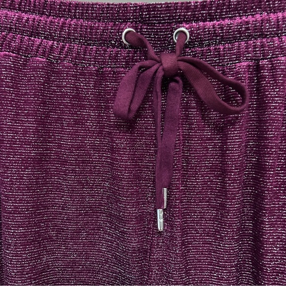 Michael Kors Women's Size 2X Purple Drawstring Jogger Pants Metallic Party Cool - Picture 5 of 13